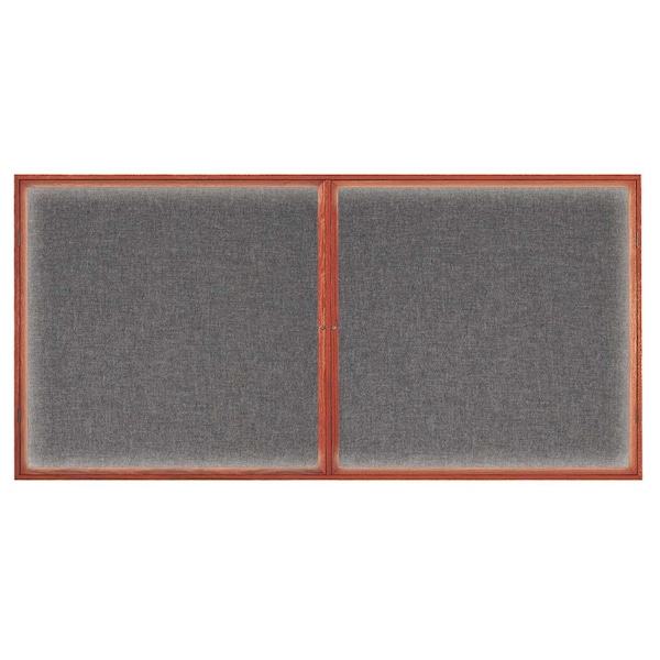 United Visual Products Open Faced Traditional Corkboard, 12x36" UV639A-BLACK-BLACK - main